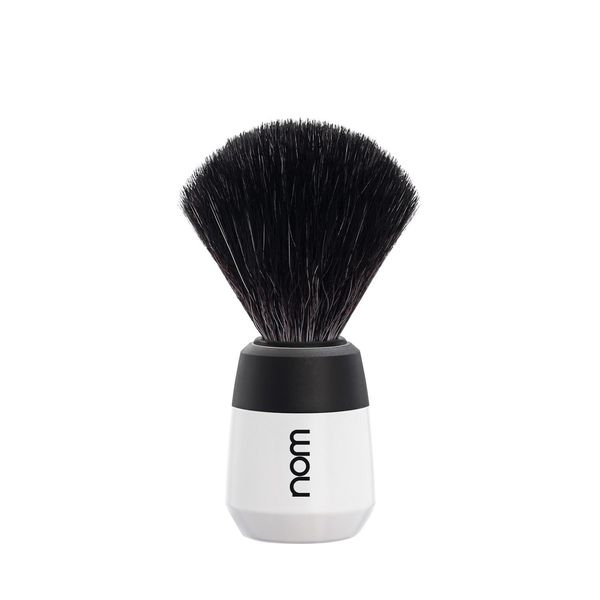 Nom Max Vegan Black Fibre Shaving Brush, White