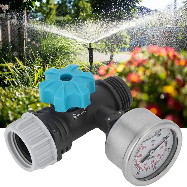 Alvinlite Watering Controller Water Pressure Regulator Valve with Pressure Gauge for Garden Plant Irrigation