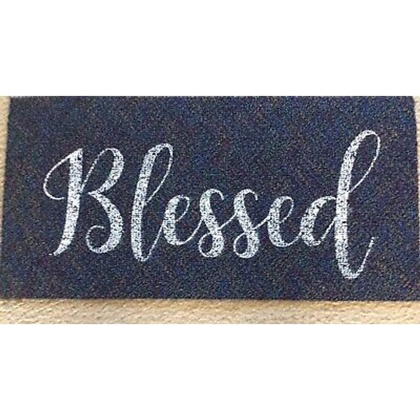 Blessed Carpet Rug Door USA Made Porch Floor Doormat Dog Pet Mat 12X24 BLUE MULT