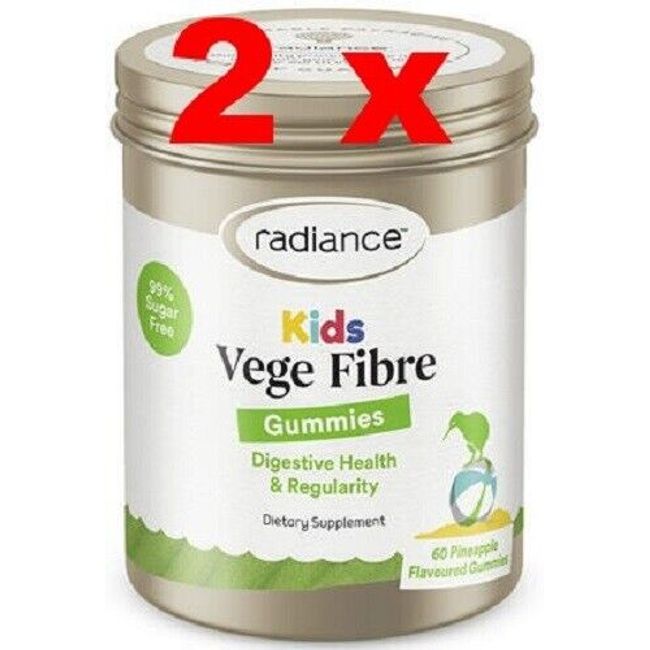 2 x Radiance Kids Vege Fibre Gummies 60 Digestive Health - made in New Zealand