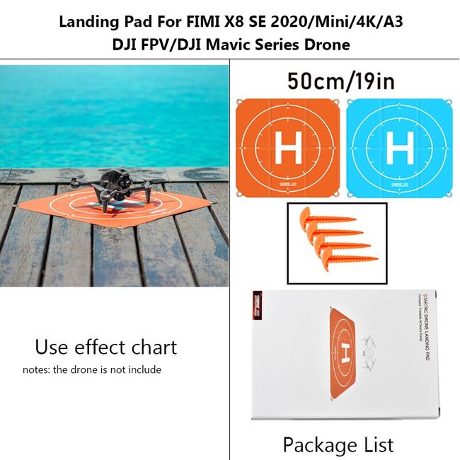 STARTRC Drone Landing Pad,50cm(19”) Universal Waterproof Portable  Fast-Foldable Landing Mat for DJI Air 2S/Mavic Mini 2/Mavic Air 2/Mavic 2