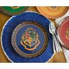 Silver Buffalo Harry Potter Hogwarts Crest Solid Diamond Pattern 4pc Melamine Plate Set, 10-Inches