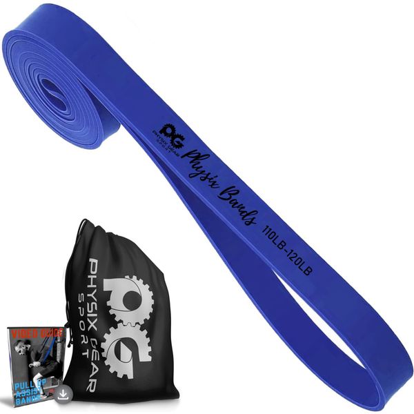 Physix Gear Workout Bands for Pullups Set, Pull Up Resistance Bands Set, Long Bands for Workout and Exercise Bands Pull Ups, Pull Ups Resistance Bands, Calisthenics, Blue (1 Band), 82in (208cm)