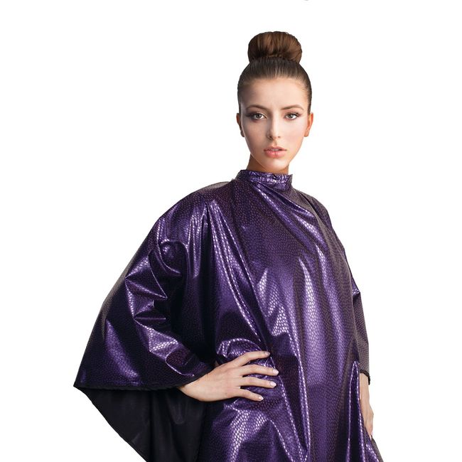 Cricket Encore All Purpose Professional Salon Cape Waterproof Bleach Proof Cape for Hair Stylist, Adjustable Neck Client Gown, Amethyst