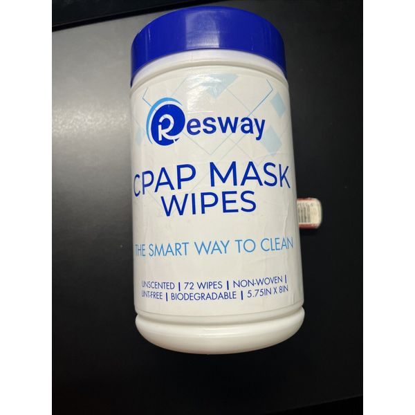 (1 Ct.) Resway - CPAP Mask Wipes - Unscented - 72 Wipes - 5.75 in x 8 in