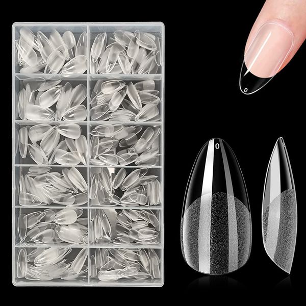 500 Stück Falsche Nägel Nagelspitzen,Acryl Künstliche ,Full Cover ,Fake Coffin Nail Tips für Damen,12 Größen,Halbmattierte,Kurz Mandel…