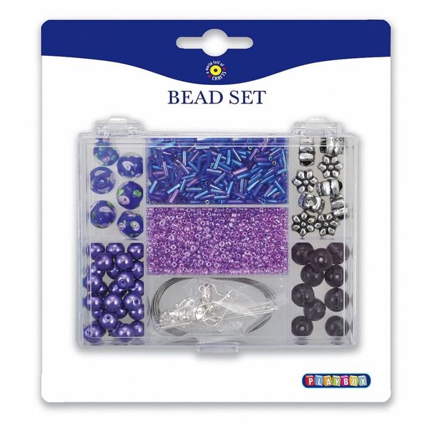 Playbox Beads Mix in Rectangular Storage Box (Purple)