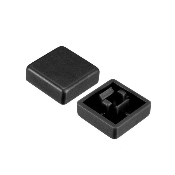 sourcing map 20pcs Tactile Push Button Switch Caps 12x12mm for 12x12x7.3mm Micro Tactile Switch Black