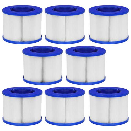 Hot Tub Replacement Filter Cartridges Compatible with All RELXTIME Hot Tub, All ALEKO Hot Tub, Wejoy Hot Tub Aquaspa, Screw-in Hot Tub Filter, Compatible with Many Massage Pool Models (8 Pack)