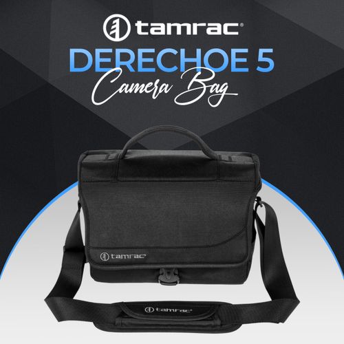 Tamrac Derechoe 5 Camera Bag for Photographers, Camera Case for Photography Accessories, Shoulder Bag for Compact DSLR and Mirrorless Cameras, Crossbody Camera Bag with Tablet Sleeve - Black