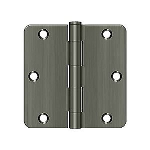 Deltana S35R4N15A 3-1/2x1/4 Plain Bearing Mortise Door Hinge Antique Nickel Pack