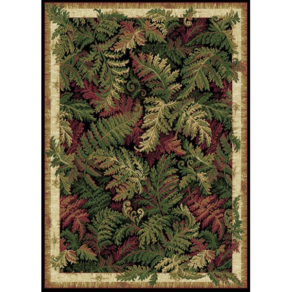 LEAVES BLACK ORIENTAL AREA RUG 8X11 Persien CARPET 033 - ACTUAL 7' 8" x 10' 4"