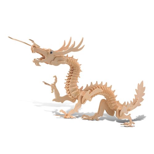 Puzzled 3D Puzzle Dragon Building Kit - Wooden Dragon Puzzle Toy for Kids and Adults, Educational DIY Wood Puzzle Toy Dragon, Dragon Model Kit 3D Animal Puzzle to Build and Paint with 148 Pieces Pack