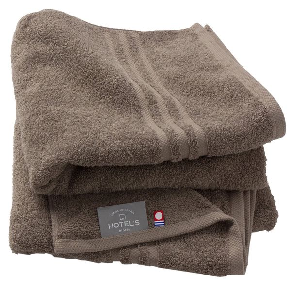 Hiorie Imabari Towel, Certified, Mini Bath Towel, Approx. 17.7 x 39.4 inches (45 x 100 cm), Hotel’s, Set of 2, Mocha Brown, 100% Cotton, Highly Absorbent, Durable, Solid, Made in Japan, Imabari Brand