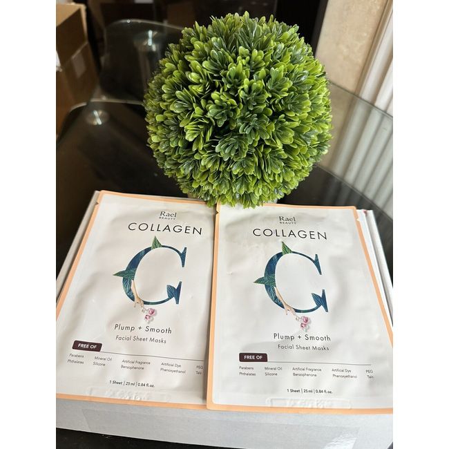 2x Rael Beauty Collagen Essence Plump And Smooth Sheet Mask, Skin Care.