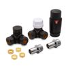 Black Corner TRV Thermostatic Radiator Towel Rail Valves