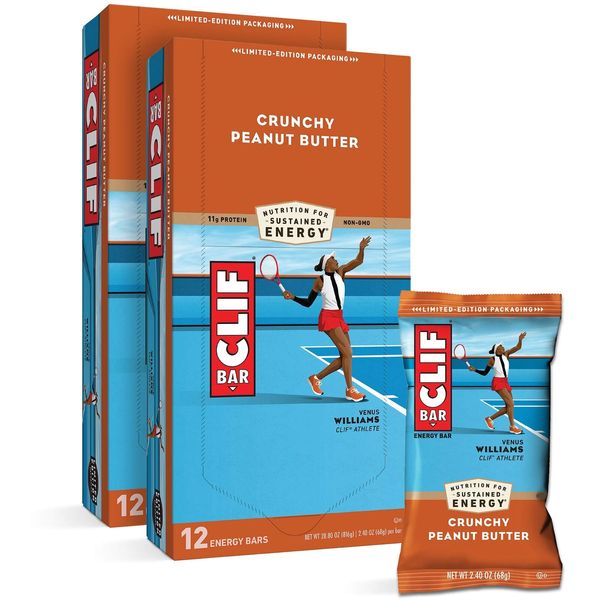 CLIF BARS - Energy Bars - Crunchy Peanut Butter - Made with Organic Oats - Plant