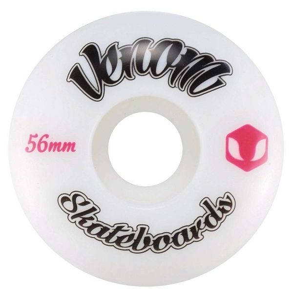 Venom Skateboards Wheels 99a Urethane for Street Skating Skateparks White Set of 4 Size 56mm