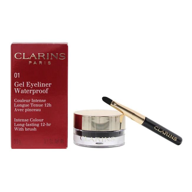 Clarins Gel Eyeliner Waterproof - 01 Intense Black - With Brush 3.5 g New In Box