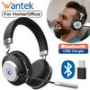 Wireless Headphone Microphone USB Dongle Bluetooth Headsets for PC/Laptop/Phone