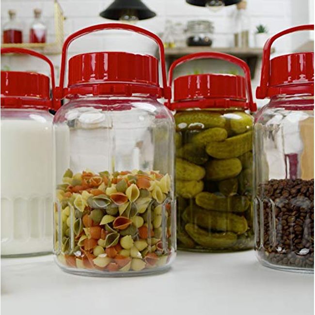 Glass Jar with Lid,Glass Canisters with Airtight Lids,100 OZ Large Jars  with