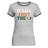 Camp David Women's RingerMiami HurricanesT Shirt,Charcoal,Medium