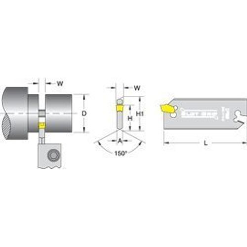 Dorian Tool Brand SGIH Slot Grip Blades SGIH19-2, Insert Width: .087", MCD: 1.57", Length: 3.38", H1: 0.75", Insert Style: SGT(N/R/L)-2