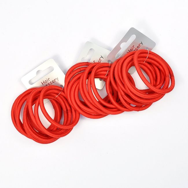 30 x Red Endless Hair Elastics/ Bobbles - Snag Free