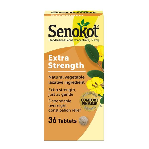 Senokot Extra Strength Natural Vegetable Laxative For Gentle Overnight
