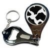 BadgeBeast.co.uk Cow Pattern - Key Ring Bottle Opener and Nail Clipper