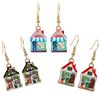 Bluebubble TINY TOWN Miniature Shop Dangle Earrings on Gift Card (Cute Cupcake Bakery)