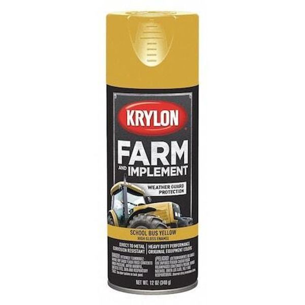 Krylon K01957008 Spray Paint, School Bus Yellow, High-Gloss, 12 Oz