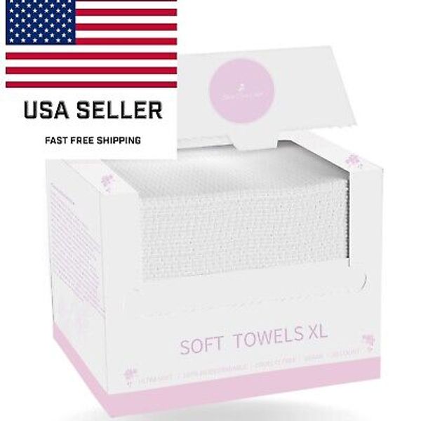 Skin Care Club Soft Towels XL 50ct, Disposable Face Makeup Wipes Cotton