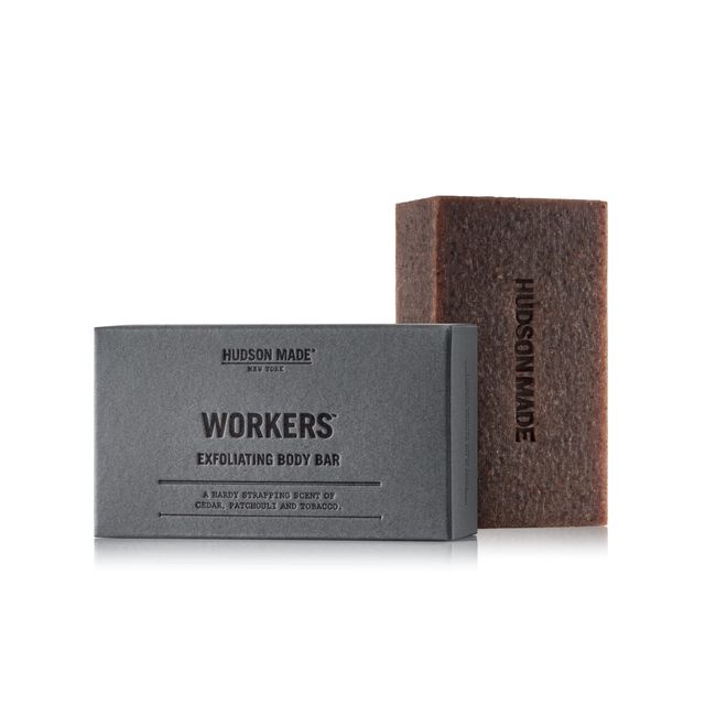 Hudson Made Mens Bar Soap - Exfoliating Soap | Grit Soap | Men's Soap Perfectly Suited for Scrubbing Tough Spots Like Hands, Elbows and Feet | Worker's Soap Provides Hands with Heavy-duty Clean 6.5oz