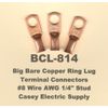20 Bare Battery Big COPPER Ring Lug Terminal Connector #8 Wire Gauge 1/4" Stud