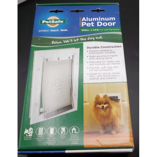 Petsafe Freedom Aluminum Pet Door Dog/Cat Small 1-15 lbs / Flap 5-1/4" by 8-1/8"