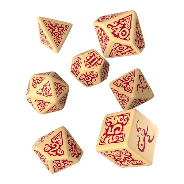 Q WORKSHOP Call Of Cthulhu Masks of Nyarlathotep RPG Ornamented Dice Set 7 Polyhedral Pieces, QWOCTX1N