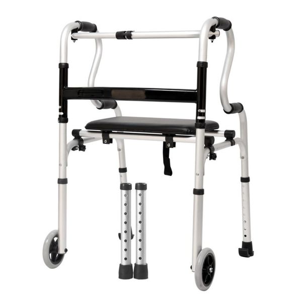 Walker Lightweight Aluminum Walking Aid, 8 Levels of Altitude Adjustable, Walking Aid, Portable, Standing Aid, Multi-functional, Fall Prevention, Indoor and Outdoor Use, For Elderly, Elderly,