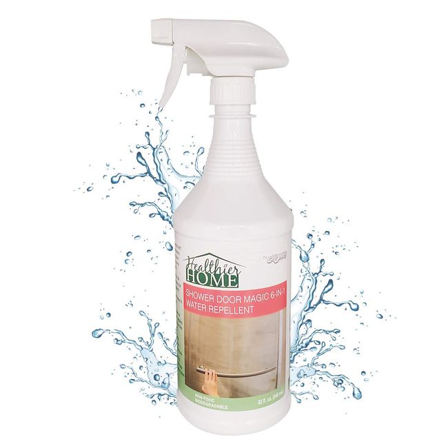 Chomp Shower Door Water Repellent: Shower Door Magic 6 in 1 Hard Water Stain Preventer Healthier Home for Glass, Fiberglass, Tile & More - Spot, Soap