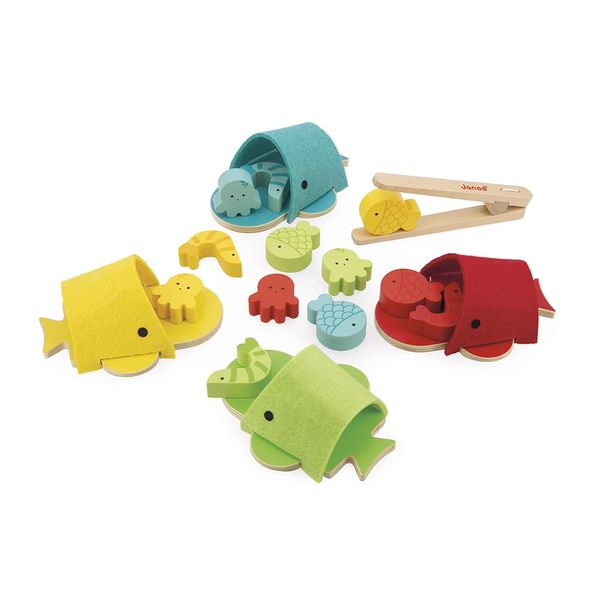 Janod - Whale Color-Sorting Game - 17-Piece Set - 2 Years + J08276