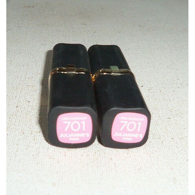 2 tube lot LOREAL COLOUR RICHE EXCLUSIVE COLLECTION LIPSTICK 701 JULIANNE'S PINK