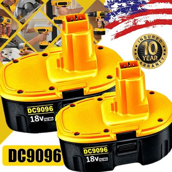 2Pack 18V 18 Volt Replacement for Dewalt Battery DC9096 DC9098 DC9099 DW9096