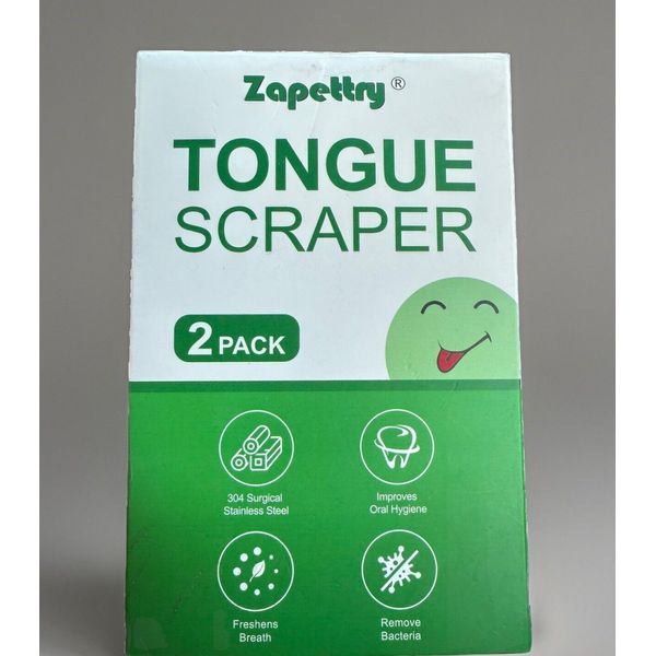 Tongue Scraper Surgical Stainless Scraper  Oral Health Zapettry 2 Pack