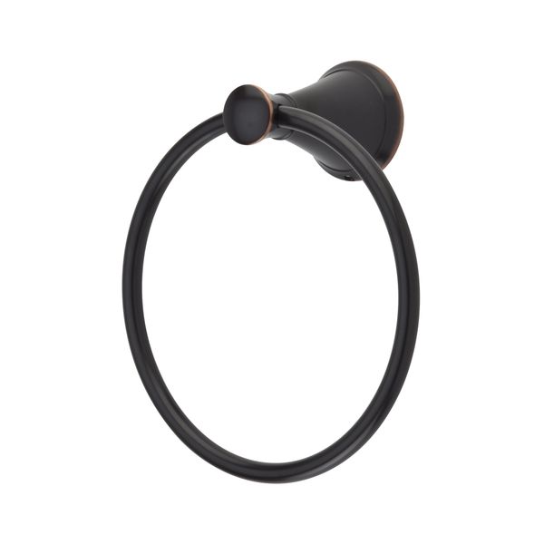 Pfister Saxton Towel Ring, Hand Towel Holder for Bathroom, Wall-Mounted, Screw-In, Tuscan Bronze Finish, BRBGL1Y