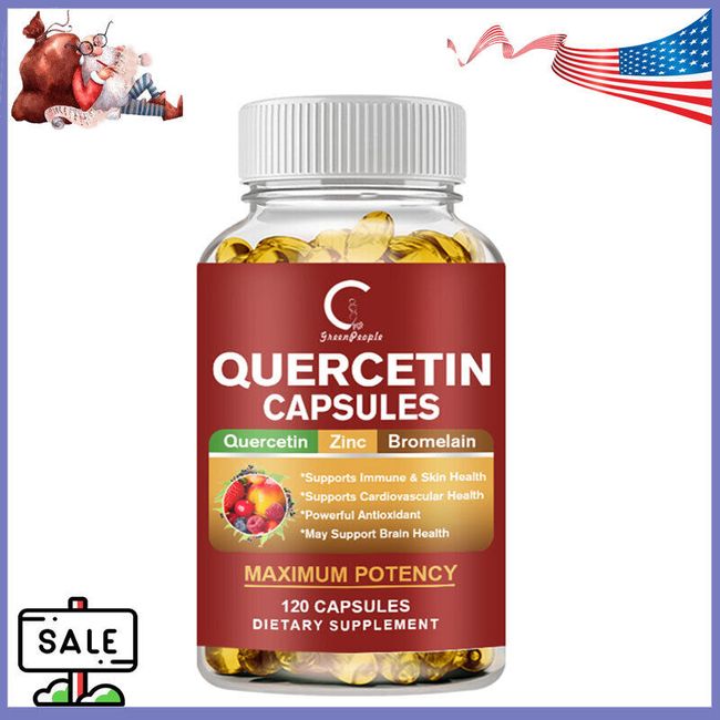 120Caps Quercetin 1000Mg with Bromelain & Zinc Natural Immune Support Supplement