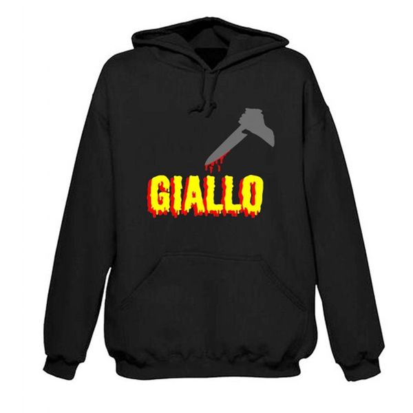 Tribal T-Shirts Mens Giallo Italian Horror Movie Hoody (Medium) Black