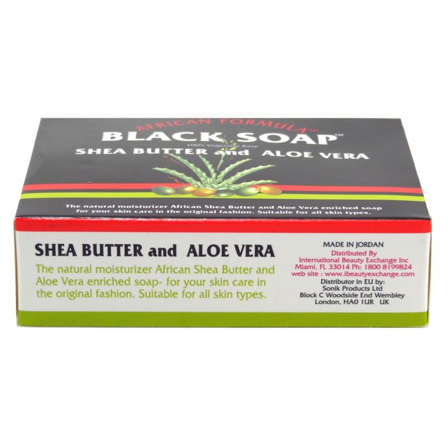 African Formula Black Soap 3.5 Ounce Shea Butter & Aloe Vera (103ml) (3 Pack)