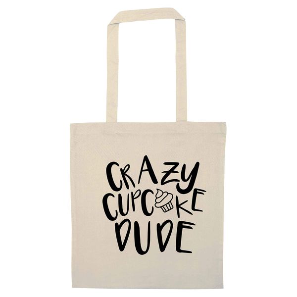 Flox Creative Tote Bag Crazy Cupcake Dude Natural
