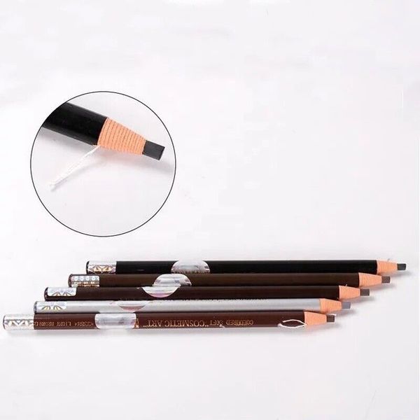 5 Pcs Black Waterproof PMU Eyebrow Mapping Pencils - Microblading Supplies