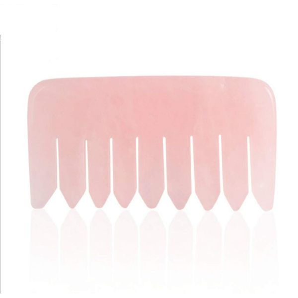 Hztyyier Gua Sha Scraping Massage Tool Rose Quartz Guasha Comb Head Massage Comb for Health Beauty Relaxing Care Massage Stone